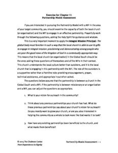 Partnership Model Assessment