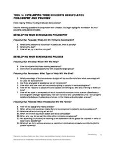 Tool #1: Benevolence Philosophy and Policies Questions